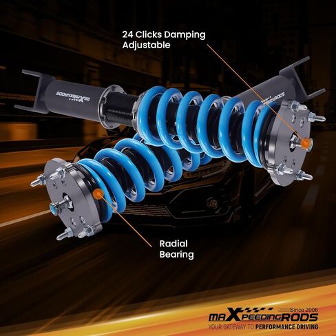 MaxPeedingrods Coilover لـ Audi A8 Quattro 2004-2010 ، 24 مستويات مجموعة تعليقات قابلة للتعديل قابلة للتعديل ، دعامات امتصاص الصدمات القابلة للتعديل في الارتفاع ، T6 ترقية مجموعات الأزرق الأزرق in Kuwait