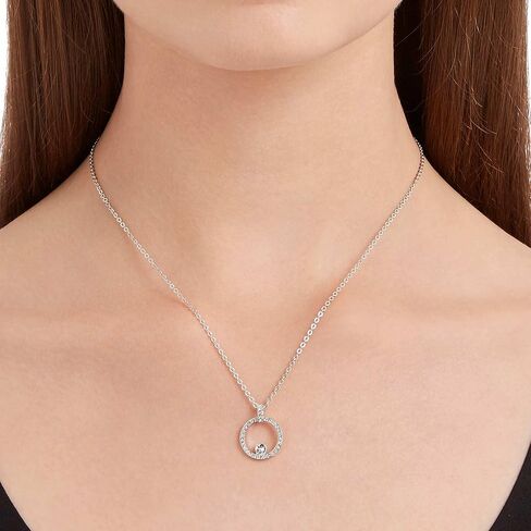 SWAROVSKI Constella Pendant, Pavé, Round Cut, Clear, Rhodium Finished in Saudi Arabia
