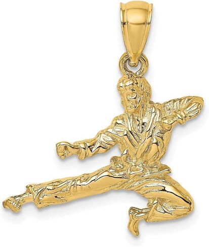 14K Yellow Gold 3-D Karate Man Pendant (L- 24 mm, W- 20.5 mm) in Saudi Arabia