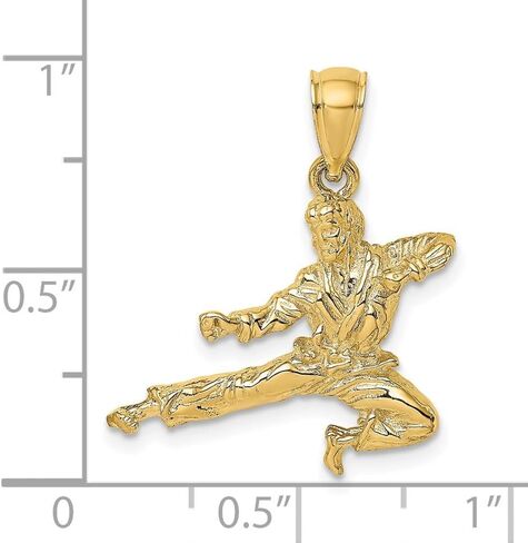 14K Yellow Gold 3-D Karate Man Pendant (L- 24 mm, W- 20.5 mm) in Saudi Arabia