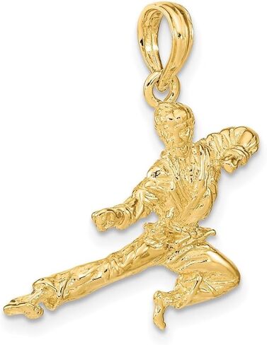 14K Yellow Gold 3-D Karate Man Pendant (L- 24 mm, W- 20.5 mm) in Saudi Arabia