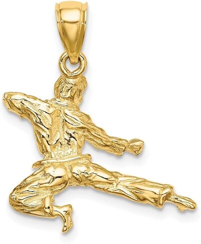 14K Yellow Gold 3-D Karate Man Pendant (L- 24 mm, W- 20.5 mm) in Saudi Arabia