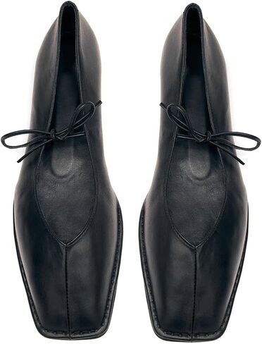 Lace up Ballet Flats Women Square Toe Mary Jane Flats Bow Slip On Leather Comfortable Ballerina Shoes in Kuwait