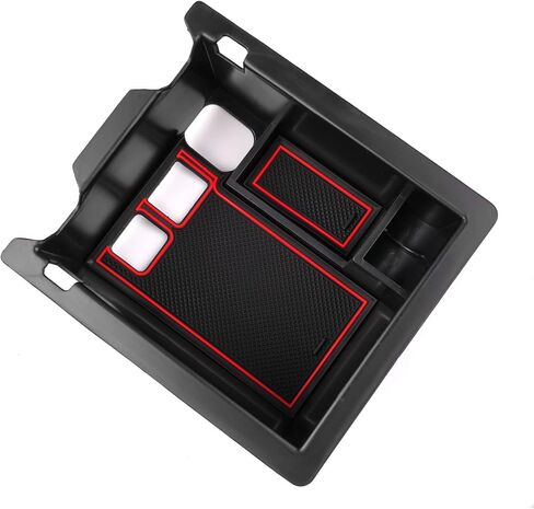 FIILINES Lower Center Console Organizer with Anti-Slip Mats for Mazda CX-50 2023 2024 2025, Console Tray Secondary Armrest Storage Box ABS Insert Container Accessories with Blue Mats and Black Mats in Saudi Arabia