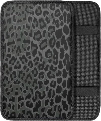 Black Leopard Print Auto Center Console Armrest Pad Universal Cheetah Print Car Center Console Cover Seat Box Cover for Sedan, Van, SUV, Truck Car Accessorie in Saudi Arabia