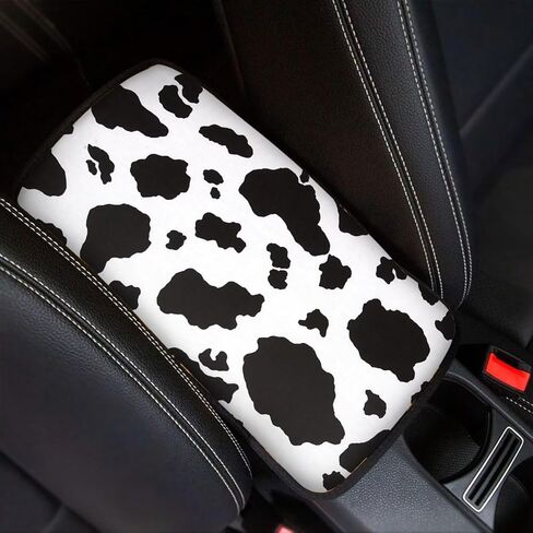 Black Leopard Print Auto Center Console Armrest Pad Universal Cheetah Print Car Center Console Cover Seat Box Cover for Sedan, Van, SUV, Truck Car Accessorie in Saudi Arabia