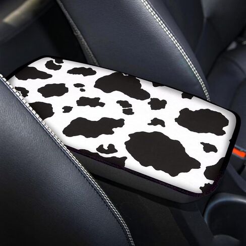 Black Leopard Print Auto Center Console Armrest Pad Universal Cheetah Print Car Center Console Cover Seat Box Cover for Sedan, Van, SUV, Truck Car Accessorie in Saudi Arabia