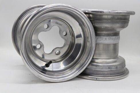 2 × 9 "عجلات الألومنيوم الخلفية RIMS 4x144 تناسب هوندا 450R 400EX 300EX TRX250R مصقول in Kuwait