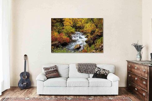 Black Hills Canvas Wall Art (على استعداد للتعليق) معرض أوراق الشجر الخريف المحيطة بالخور في يوم الخريف في Spearfish Canyon South Dakota Western Photography Nature Decor (.75 "العمق ، 8" × 12 ") in Kuwait