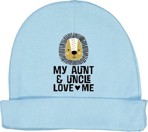 inktastic Aunt and Uncle Love Me Nephew Lion Baby Beanie Hat in Saudi Arabia