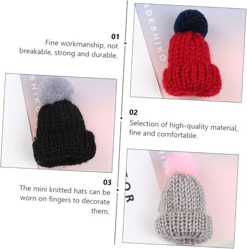 1 مجموعة صغيرة من القبعات المحبوكة لطفلة الفتاة القبعات الإكسسوارات الإبداعية لبروتش المجوهرات ولعب الألعاب الأولاد والبنات الحرف والزخارف لون عشوائي in Kuwait