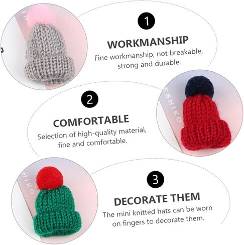 1 مجموعة صغيرة من القبعات المحبوكة لطفلة الفتاة القبعات الإكسسوارات الإبداعية لبروتش المجوهرات ولعب الألعاب الأولاد والبنات الحرف والزخارف لون عشوائي in Kuwait