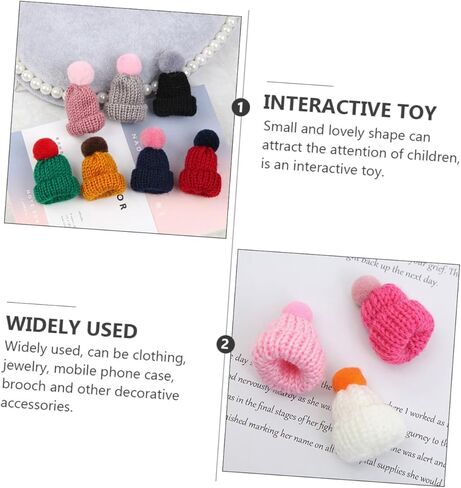 1 مجموعة صغيرة من القبعات المحبوكة لطفلة الفتاة القبعات الإكسسوارات الإبداعية لبروتش المجوهرات ولعب الألعاب الأولاد والبنات الحرف والزخارف لون عشوائي in Kuwait