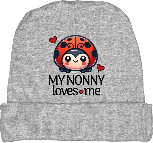 inktastic My Nonny Loves Me Grandchild Ladybug Baby Beanie Hat in Saudi Arabia
