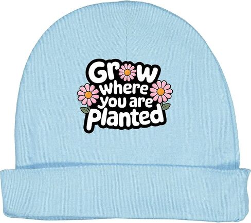inktastic Grow Where You are Planted Baby Beanie Hat in Saudi Arabia