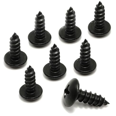 License Plate Screws for Subaru, Black License Plate Screws Grade 18-8 (304) Stainless Steel Self Tapping Mounting Bolts Compatible with Subaru/SUVs/Trucks/Domestic Cars & More - 8 PCS in Kuwait