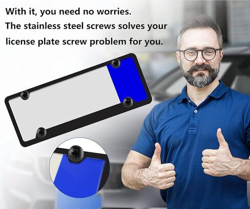 License Plate Screws for Subaru, Black License Plate Screws Grade 18-8 (304) Stainless Steel Self Tapping Mounting Bolts Compatible with Subaru/SUVs/Trucks/Domestic Cars & More - 8 PCS in Kuwait