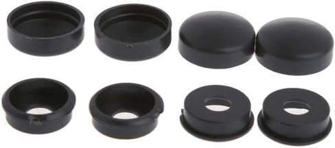 8pcs/مجموعة الأمن الأسود- لوحة ترخيص الإطار براغي المسمار التثبيت أغطية صامدة لسيارة دراجة نارية للسيارة ، البلاستيك in Saudi Arabia