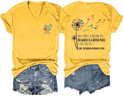Womens Mental Health Shirt, You Matter Dear Person Behind Me Shirt, Inspirational Short Sleeve Tee Tops in Saudi Arabia