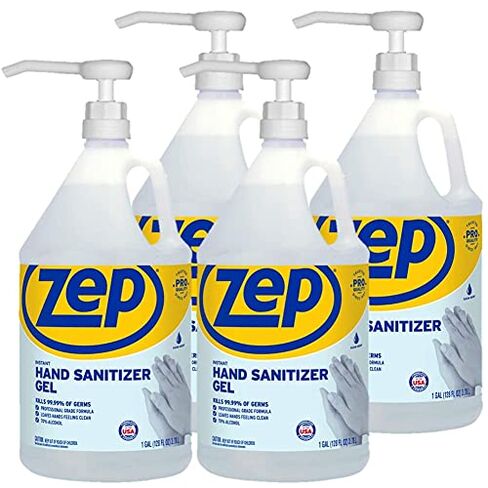 Zep Instant Hand Sanitizer Gel 70% Alcohol - 1 Gallon (Case of 4) ECZUIHSG128 - Pump Included - Exceeds CDC Guidelines - Kills 99.99% of germs in Kuwait