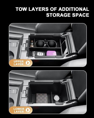 Center Console Organizer Set For 2024-2026 Subaru Crosstrek/Hybrid - 3 Pcs Double-Layer Armrest Box Organizer + Hanging Middle Console Organizer + TPE Cup Holder For 2024-2026 Crosstrek Accessories in Kuwait