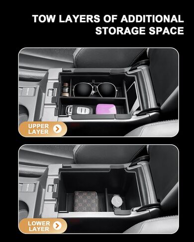 Center Console Organizer Set For 2024-2026 Subaru Crosstrek/Hybrid - 3 Pcs Double-Layer Armrest Box Organizer + Hanging Middle Console Organizer + TPE Cup Holder For 2024-2026 Crosstrek Accessories in Kuwait