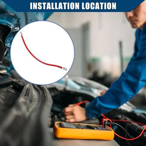 كابلات العاكس البطارية النحاسية/6 مقياس AWG 5/16 "-5/8" كابل بطارية بطارية عالمي للسيارة RV/دائمة النحاس النقي 1FT/1PCS الأحمر in Saudi Arabia