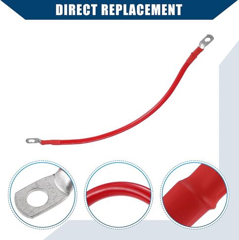 كابلات العاكس البطارية النحاسية/6 مقياس AWG 5/16 "-5/8" كابل بطارية بطارية عالمي للسيارة RV/دائمة النحاس النقي 1FT/1PCS الأحمر in Saudi Arabia