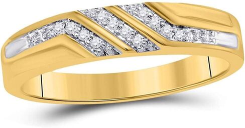 Jewels By Lux 10K Yellow Gold His Hers Round Diamond Solitaire Matching Wedding Set 1/3 Cttw, Womens Size: 5-9, Mens Size: 8-12 in Saudi Arabia