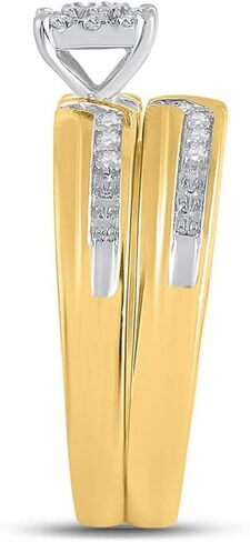 Jewels By Lux 10K Yellow Gold His Hers Round Diamond Solitaire Matching Wedding Set 1/3 Cttw, Womens Size: 5-9, Mens Size: 8-12 in Saudi Arabia