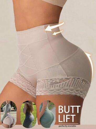 Women's Shapewear Control Panties,Butt Lift Underwear,High-Waisted Butt Lifter Briefs, Slimming Panties with Lace Trim in Kuwait