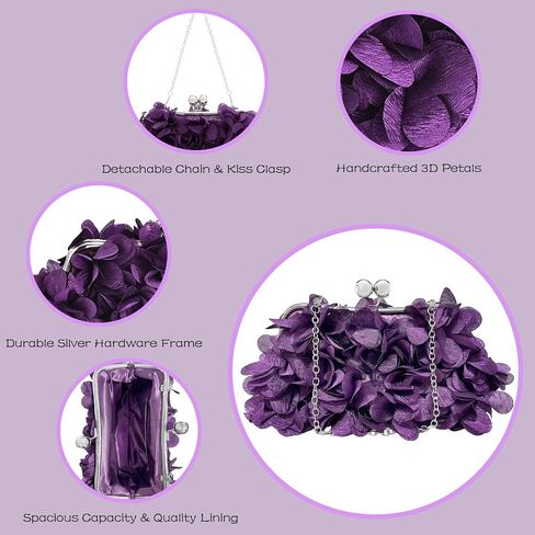 Evening Bags for Women Formal Floral Clutch Purses for Women Wedding Cocktail Party Prom Purse Dressy Handbags in Saudi Arabia