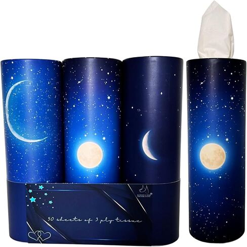 Cylinder Car Tissue Box Printed Heart Red White, Car Tissue Holder with 2-ply Facial Tissue Bulk-3 PK Tissue Holder for Car, Travel Tissue for Car Cup Holder, Car Tissue Round Container Kraft in Saudi Arabia