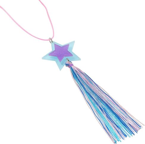 Alexa Star Necklace with Blue & Purple Acrylic Charm, Nickle-Free, Adjustable up to 26 inches in Saudi Arabia