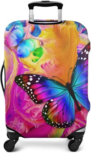 Butterfly Suitcase Cover for Butterfly Lover,Suitcase Protector Elastic Luggage Anti-scratch (Color 2, Large (25-28in)) in Saudi Arabia
