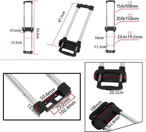 Travel Luggage Carrying Case Trolley Luggage Bag Suitcase Telescopic Handle, 93.5cmx16cm in Saudi Arabia