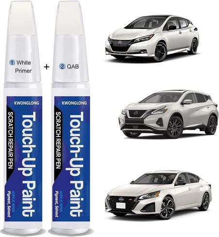 2pcs لـ Nissan Qab Pearl White Tricoat Touchup Paint ، 2-in-1 إصلاح الصفر المباراة ذات اللون الدقيق ، قلم إصلاح خدش السيارة in Kuwait