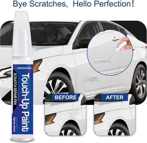 2pcs لـ Nissan Qab Pearl White Tricoat Touchup Paint ، 2-in-1 إصلاح الصفر المباراة ذات اللون الدقيق ، قلم إصلاح خدش السيارة in Kuwait