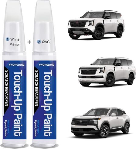 2pcs لـ Nissan Qab Pearl White Tricoat Touchup Paint ، 2-in-1 إصلاح الصفر المباراة ذات اللون الدقيق ، قلم إصلاح خدش السيارة in Kuwait