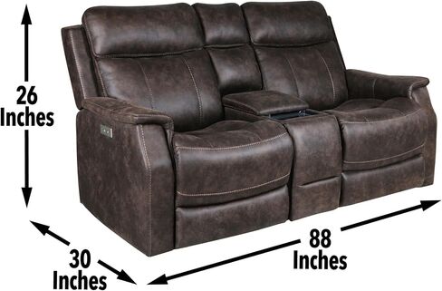 Power Console in Brown, Nubuck-Like, Hidden Storage Space, Charging, Adjustable and Footrest, with Box, Feature of Transformability in Saudi Arabia