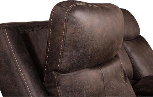 Power Console in Brown, Nubuck-Like, Hidden Storage Space, Charging, Adjustable and Footrest, with Box, Feature of Transformability in Saudi Arabia