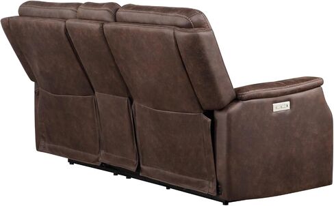 Power Console in Brown, Nubuck-Like, Hidden Storage Space, Charging, Adjustable and Footrest, with Box, Feature of Transformability in Saudi Arabia