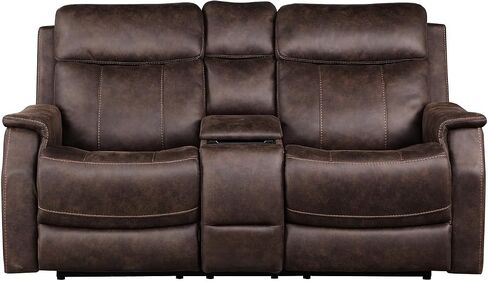 Power Console in Brown, Nubuck-Like, Hidden Storage Space, Charging, Adjustable and Footrest, with Box, Feature of Transformability in Saudi Arabia