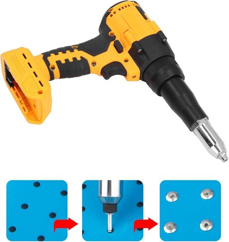 أداة برشام yunseity cordless ، برشام أوتوماتيكي كهربائي بدون فرش مع ضوء LED ، قوة سحب 3.2 - 4.8 مم ، مواد ABS ، تطبيقات واسعة ، لبطارية DCB206 DCB207 DCB208 in Saudi Arabia