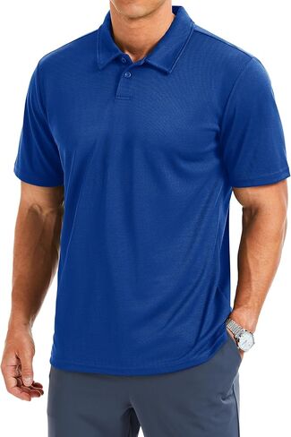 Men's Polo Shirts Short Sleeve Performance Quick Dry Moisture Wicking Collared Shirt for Golf Fishing in Kuwait