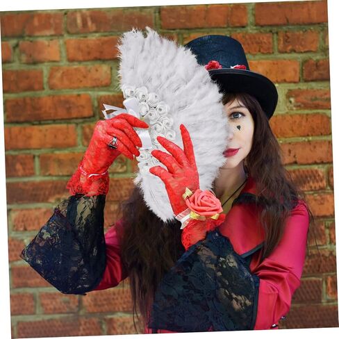 BESPORTBLE Decorative Bride Fan Elegant Wedding Plume Fan for Bridal Parties Performance Prop and Photo Shoots Design Rhinestone Accents for Celebrations and Memorable Moments in Saudi Arabia