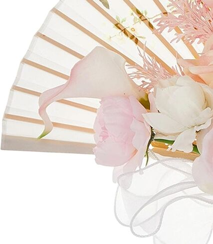Handheld Floral Fan for Wedding Ceremony and Celebration, Pink in Kuwait