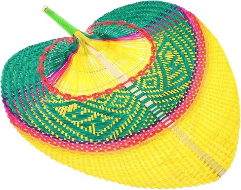 Happyyami Summer Fan Handmade Rattan Handwoved Fan Cooling PU مروحة ديكور للاستخدام الداخلي في الهواء الطلق in Saudi Arabia