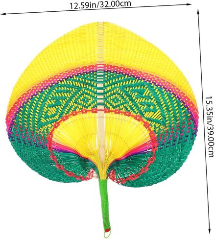Happyyami Summer Fan Handmade Rattan Handwoved Fan Cooling PU مروحة ديكور للاستخدام الداخلي في الهواء الطلق in Saudi Arabia