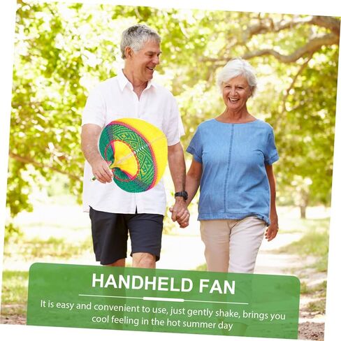 Happyyami Summer Fan Handmade Rattan Handwoved Fan Cooling PU مروحة ديكور للاستخدام الداخلي في الهواء الطلق in Saudi Arabia